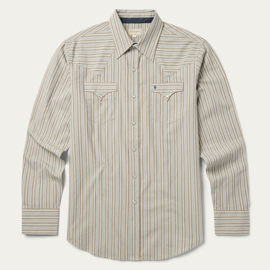 Ticking Stripe Western Shirt Brown - Stetson