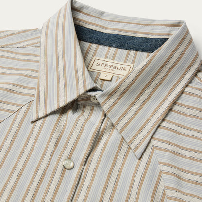 Ticking Stripe Western Shirt Brown - Stetson