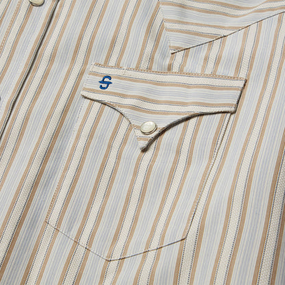 Ticking Stripe Western Shirt Brown - Stetson