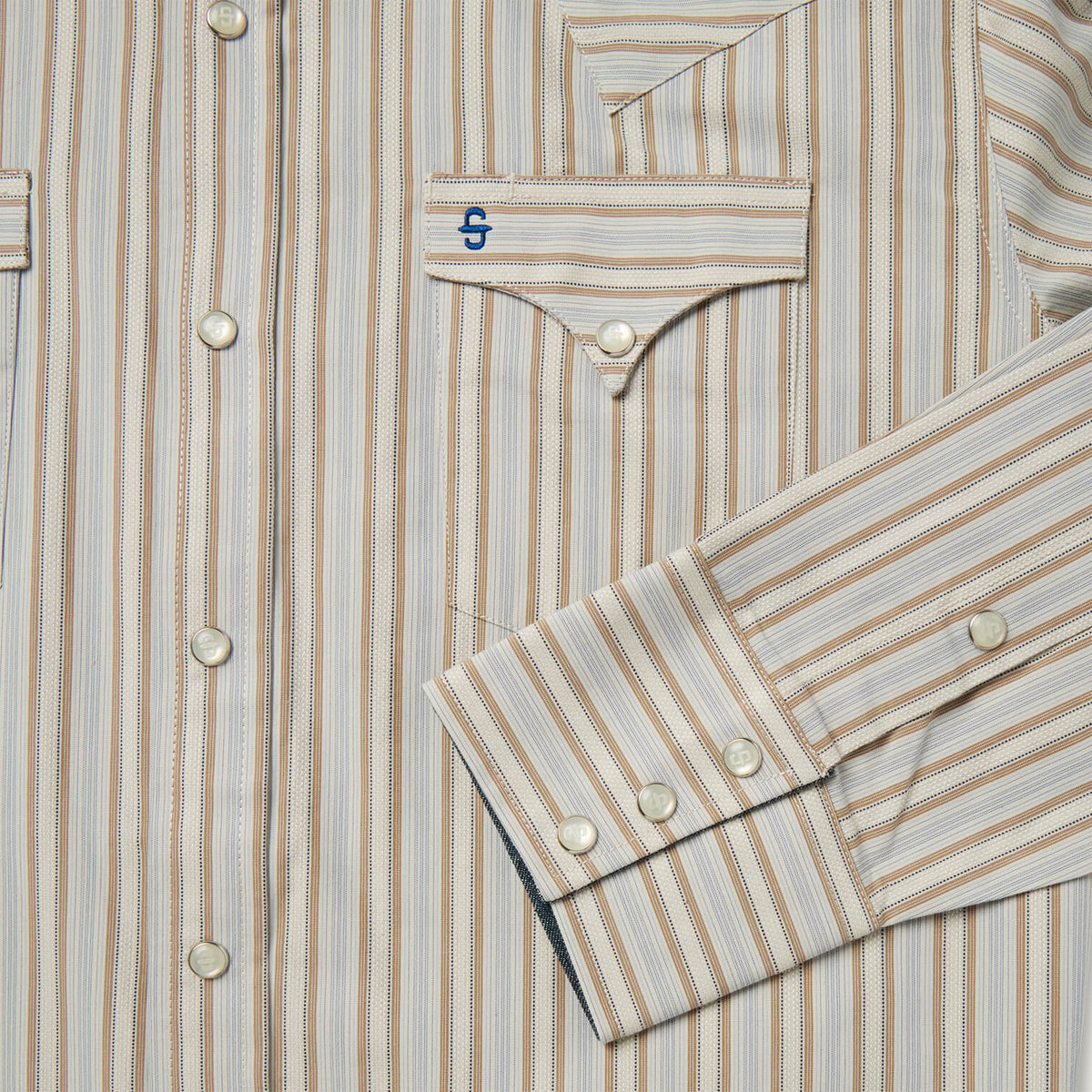 Ticking Stripe Western Shirt Brown - Stetson