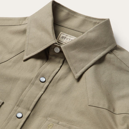 Olive Oxford Western Shirt Olive - Stetson
