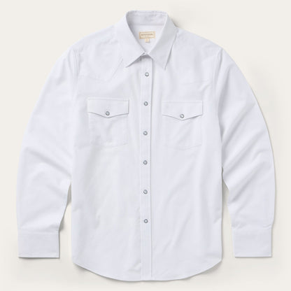 White Oxford Western Shirt White - Stetson