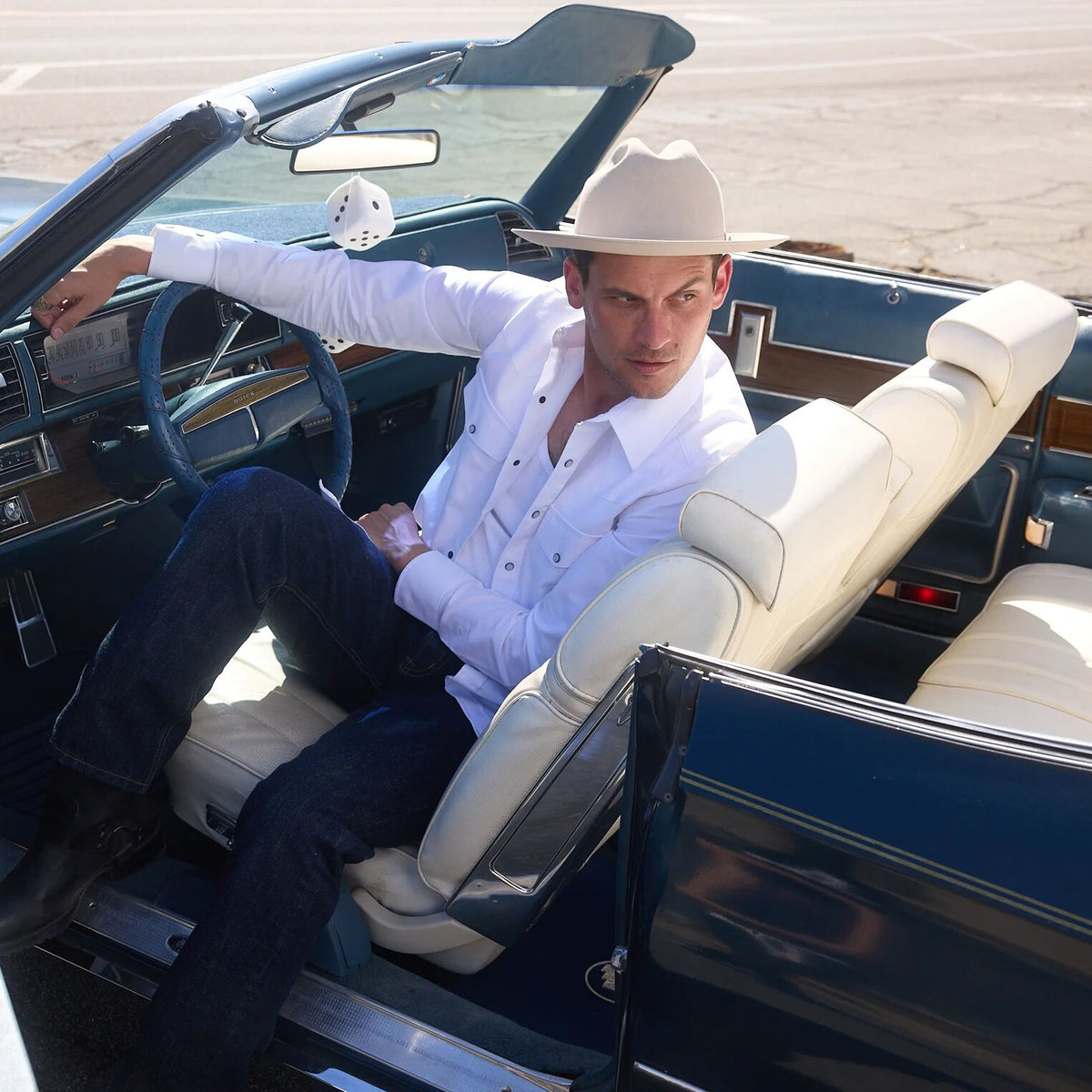 White Oxford Western Shirt White - Stetson