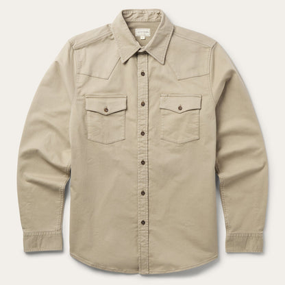 Brushed Twill Lined Shirt Jacket Tan - Stetson