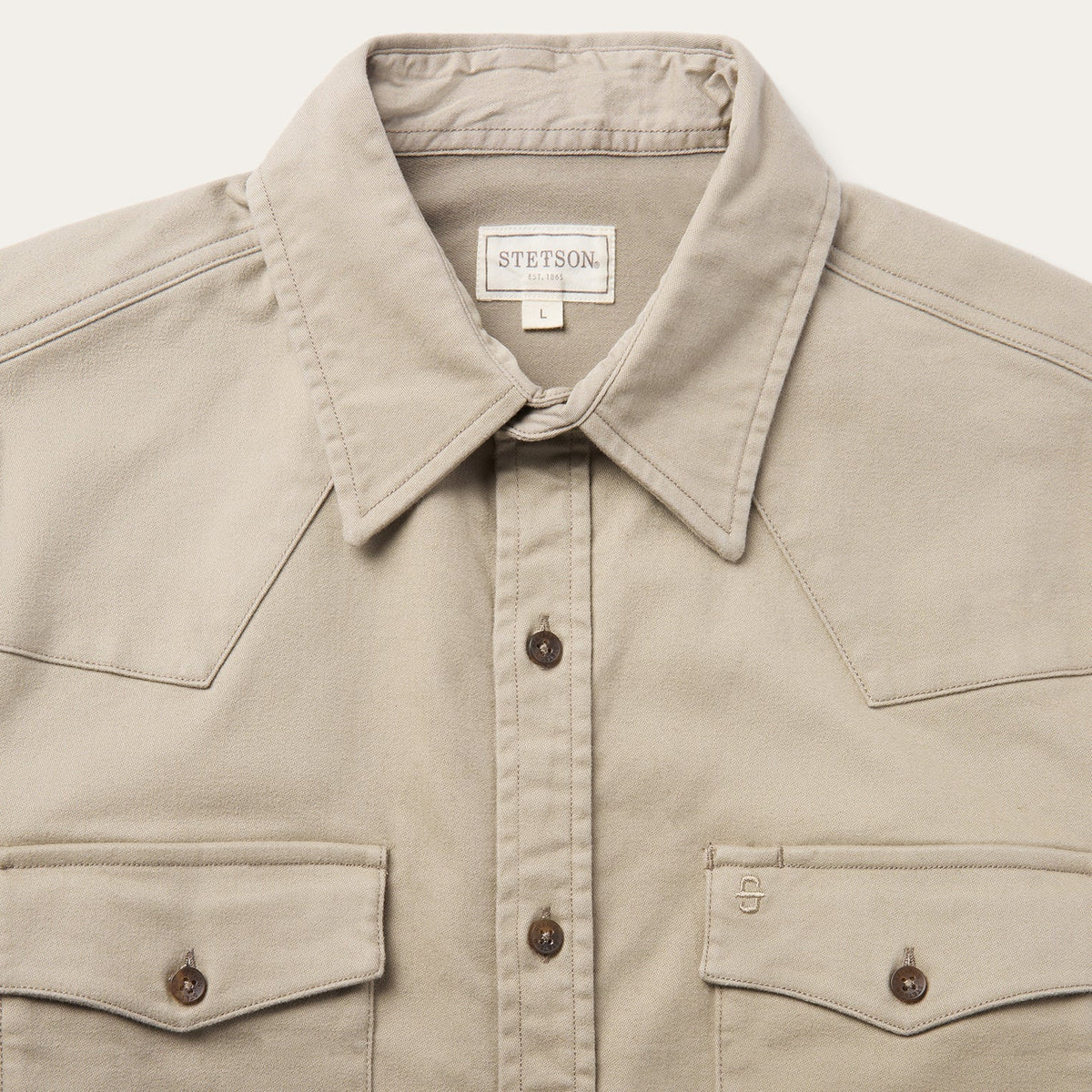 Brushed Twill Lined Shirt Jacket Tan - Stetson