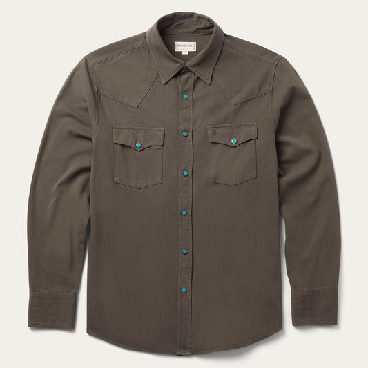 Turquoise Snap Twill Western Shirt Green - Stetson