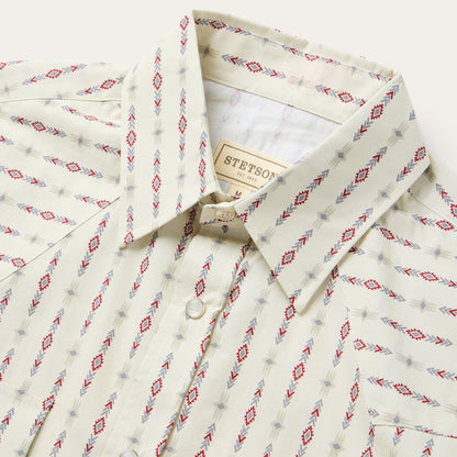 Southwest Stripe Western Shirt White - Stetson