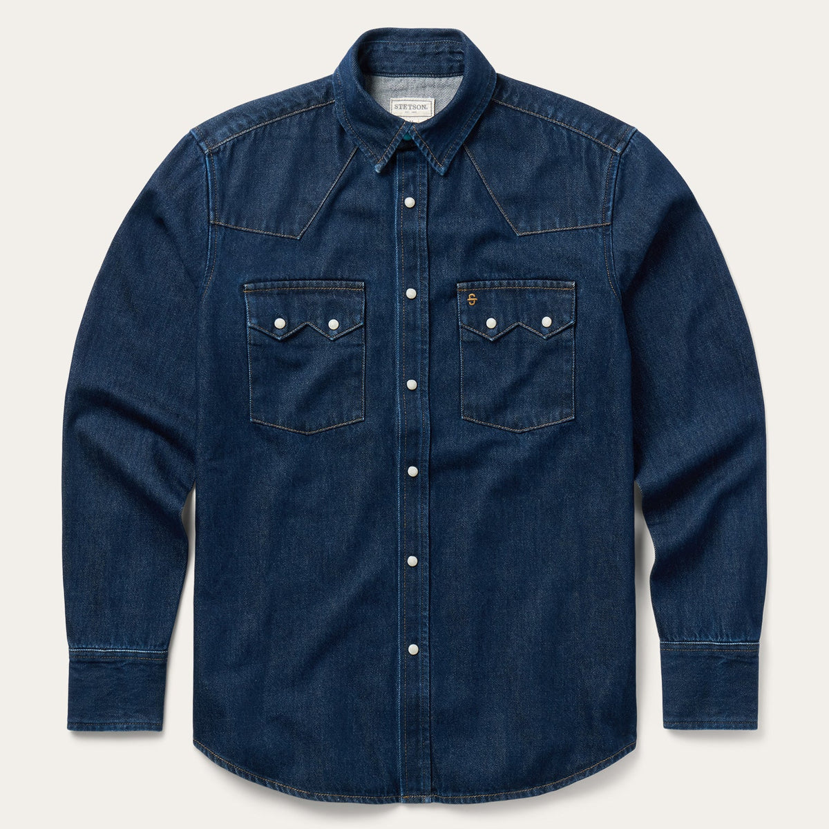 Raw Denim Western Shirt Blue - Stetson