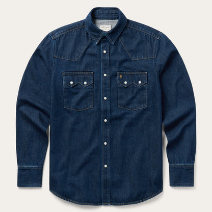Raw Denim Western Shirt Blue - Stetson