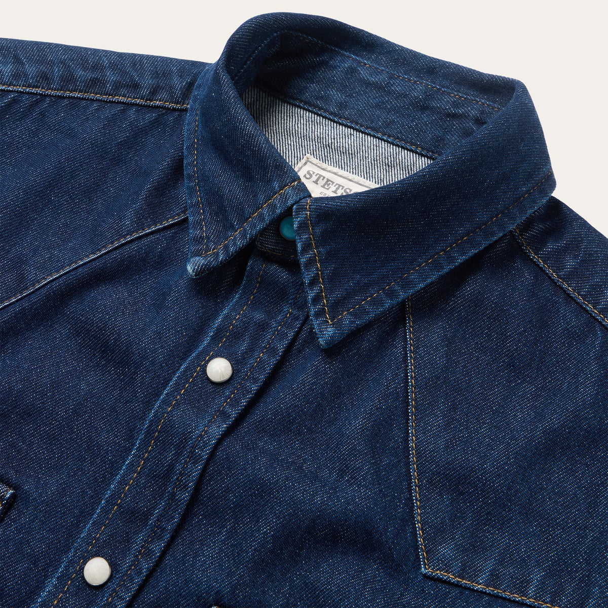 Raw Denim Western Shirt Blue - Stetson
