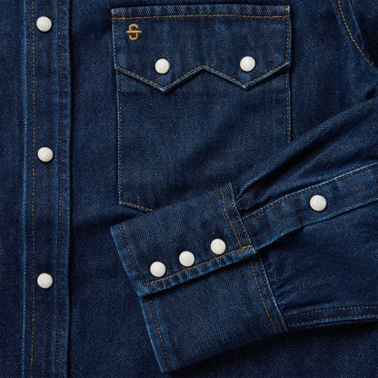 Raw Denim Western Shirt Blue - Stetson