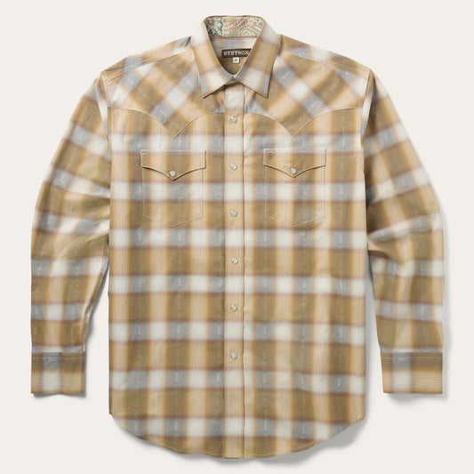 Gold Dust Plaid Western Shirt Brown - Stetson