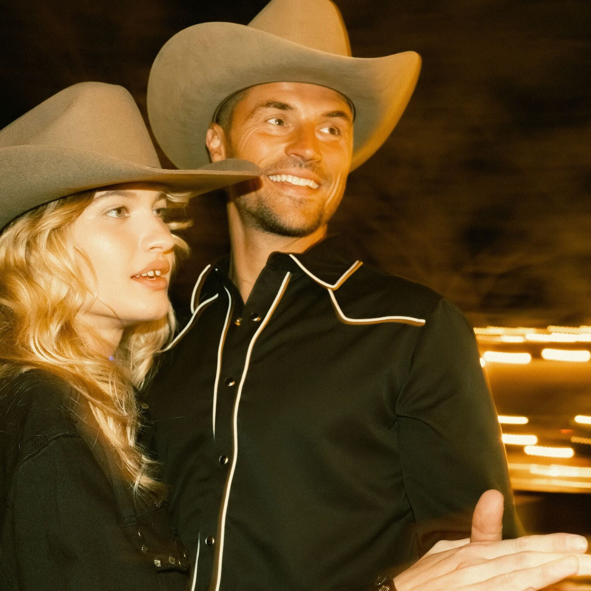 Vintage Piped Western Shirt Black - Stetson