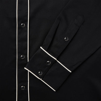 Vintage Piped Western Shirt Black - Stetson
