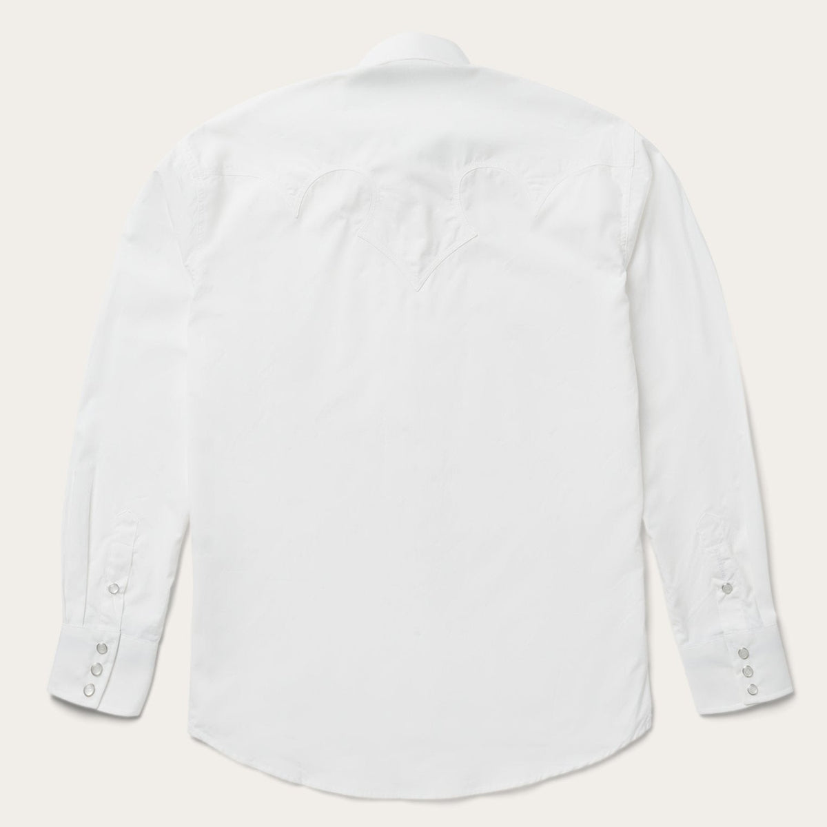 Classic Solid Snap Poplin Shirt In Optic White White - Stetson