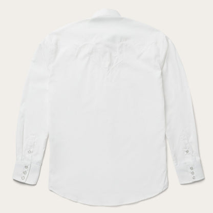 Classic Solid Snap Poplin Shirt In Optic White White - Stetson