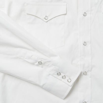 Classic Solid Snap Poplin Shirt In Optic White White - Stetson