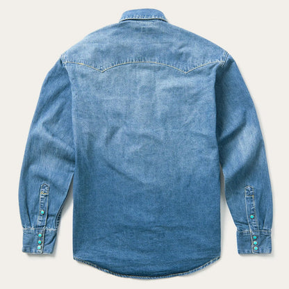 Turquoise Snap Western Denim Shirt Blue - Stetson