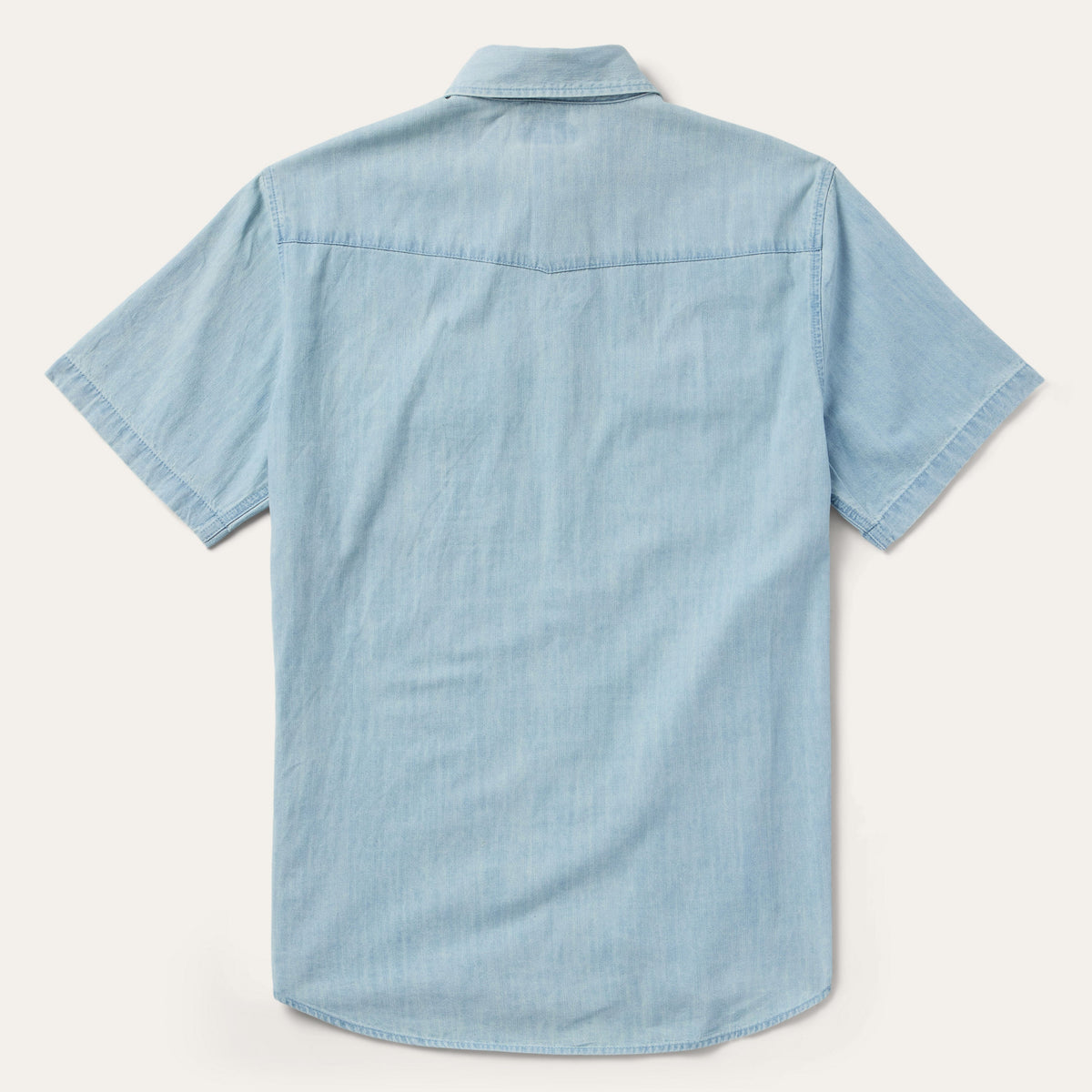 Chambray Oxford Short Sleeve Western Shirt Blue - Stetson