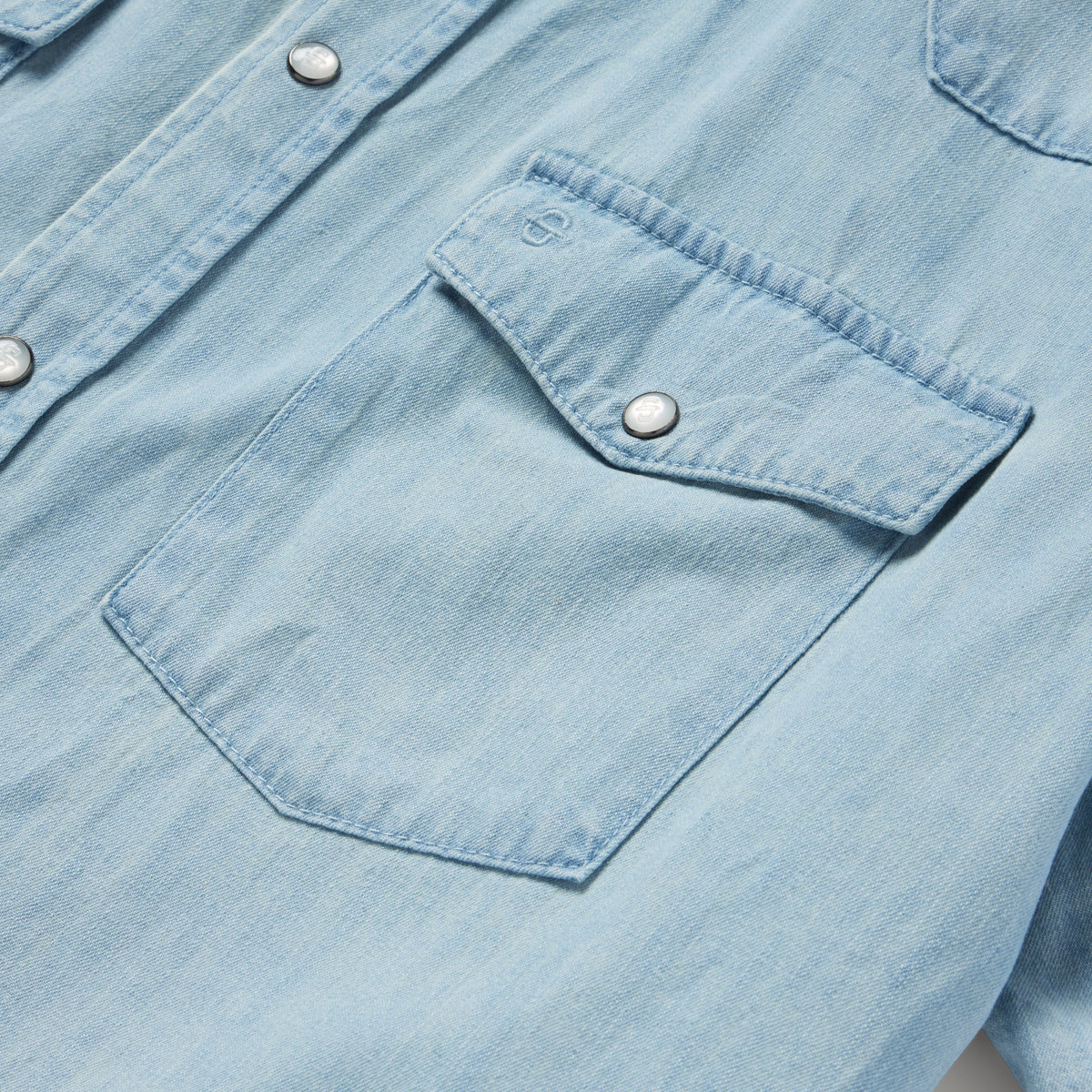 Chambray Oxford Short Sleeve Western Shirt Blue - Stetson