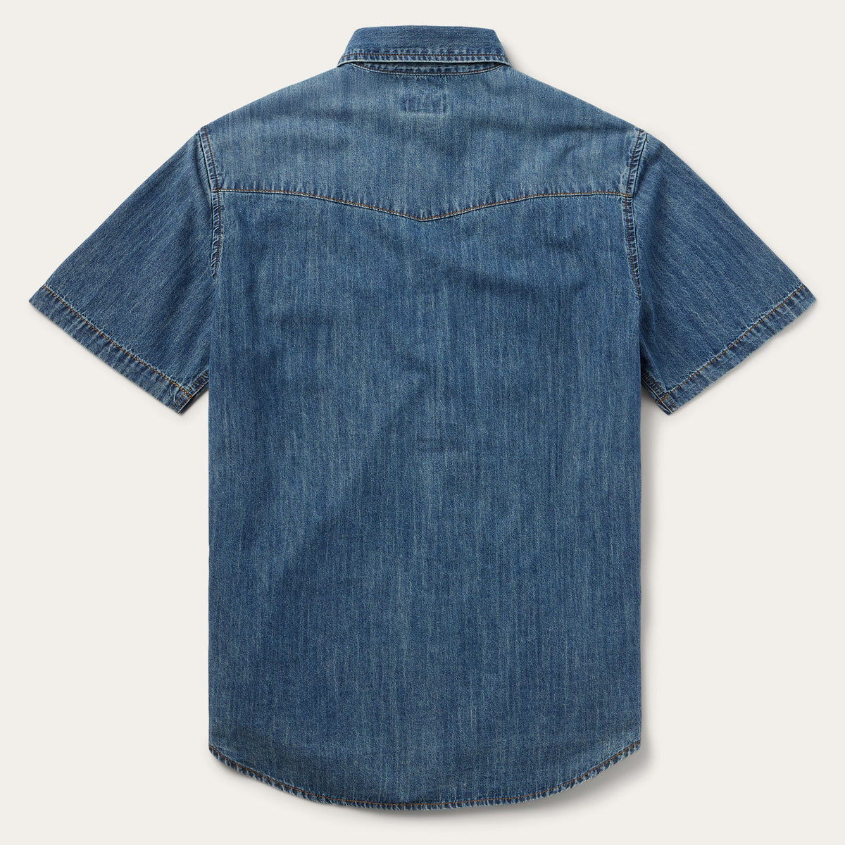 Turquoise Snap Short Sleeve Denim Shirt Blue - Stetson