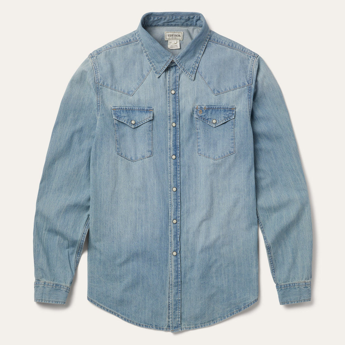 Long-Sleeved Denim Shirt Blue - Stetson
