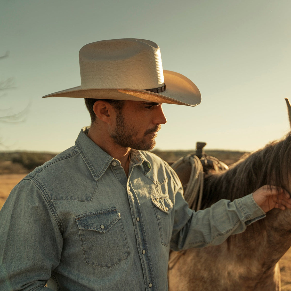 Long-Sleeved Denim Shirt Blue - Stetson