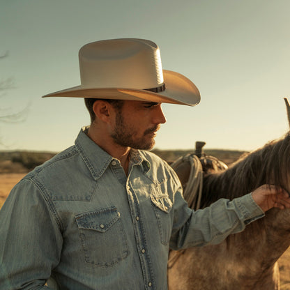 Long-Sleeved Denim Shirt Blue - Stetson