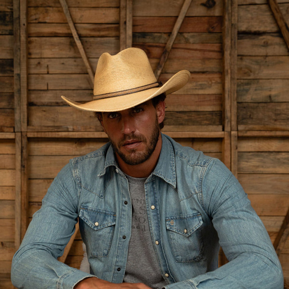 Long-Sleeved Denim Shirt Blue - Stetson