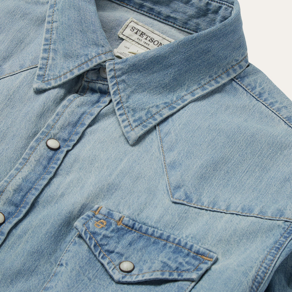 Long-Sleeved Denim Shirt Blue - Stetson