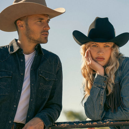 Boot Stitch Denim Shirt Black - Stetson
