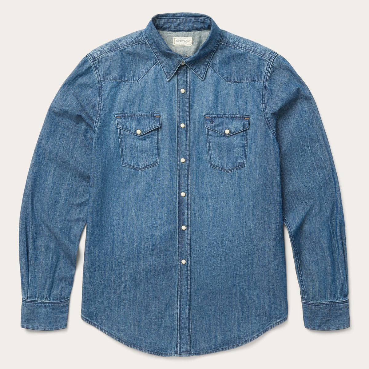 Medium Blue Denim Shirt Blue - Stetson