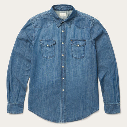 Medium Blue Denim Shirt Blue - Stetson