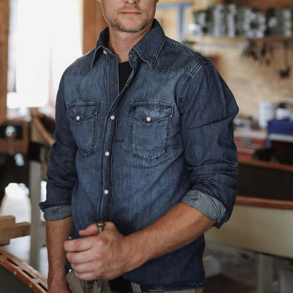 Medium Blue Denim Shirt Blue - Stetson