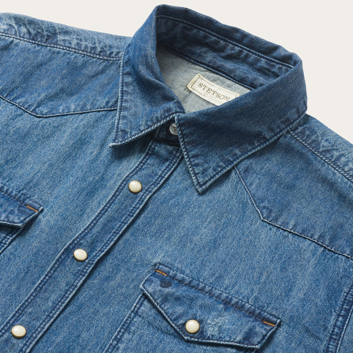 Medium Blue Denim Shirt Blue - Stetson