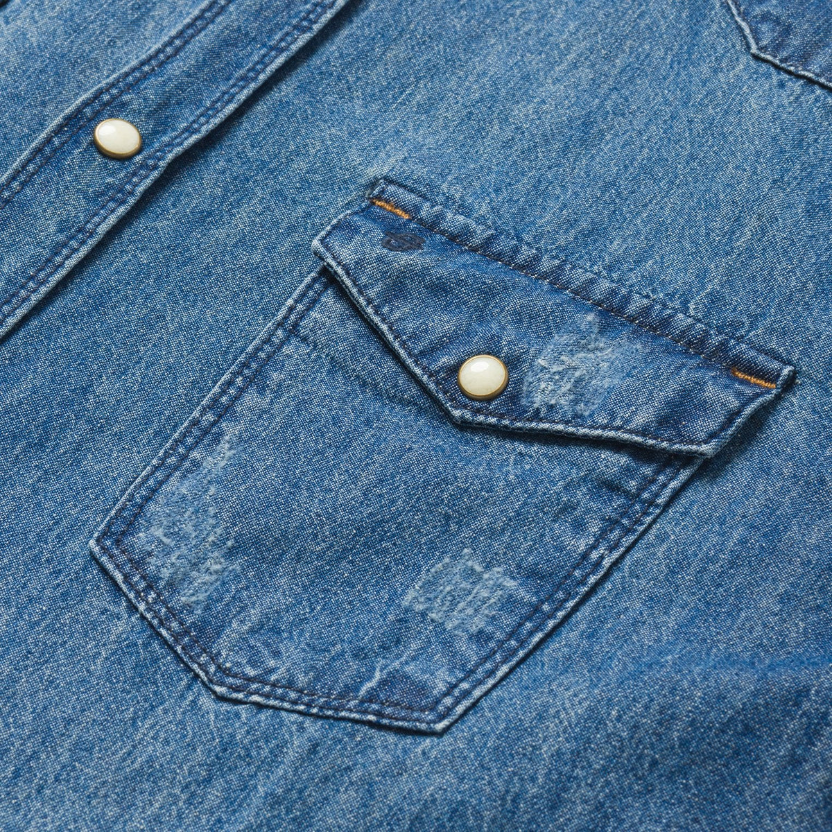 Medium Blue Denim Shirt Blue - Stetson