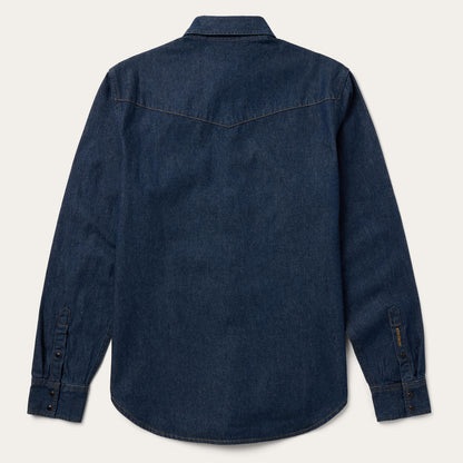 Boot Stitch Raw Denim Shirt Blue - Stetson