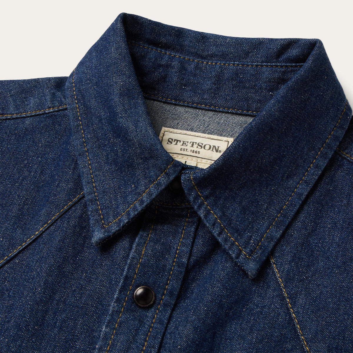 Boot Stitch Raw Denim Shirt Blue - Stetson