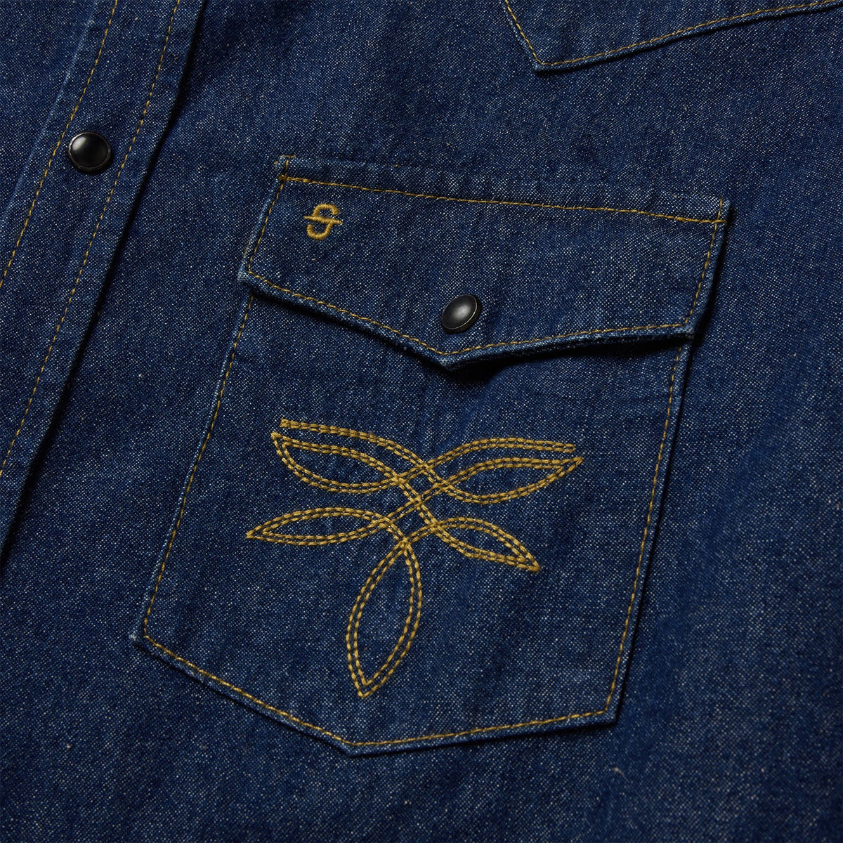 Boot Stitch Raw Denim Shirt Blue - Stetson