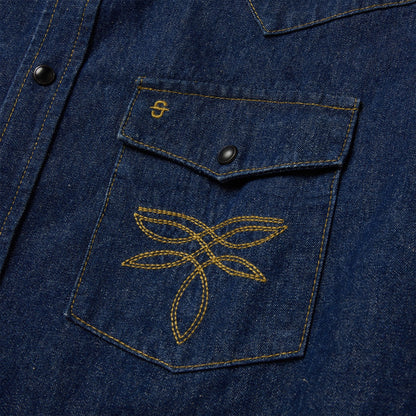 Boot Stitch Raw Denim Shirt Blue - Stetson