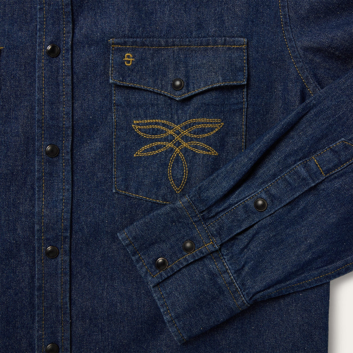 Boot Stitch Raw Denim Shirt Blue - Stetson