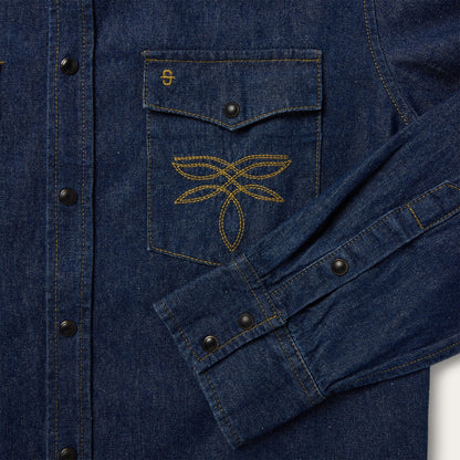 Boot Stitch Raw Denim Shirt Blue - Stetson