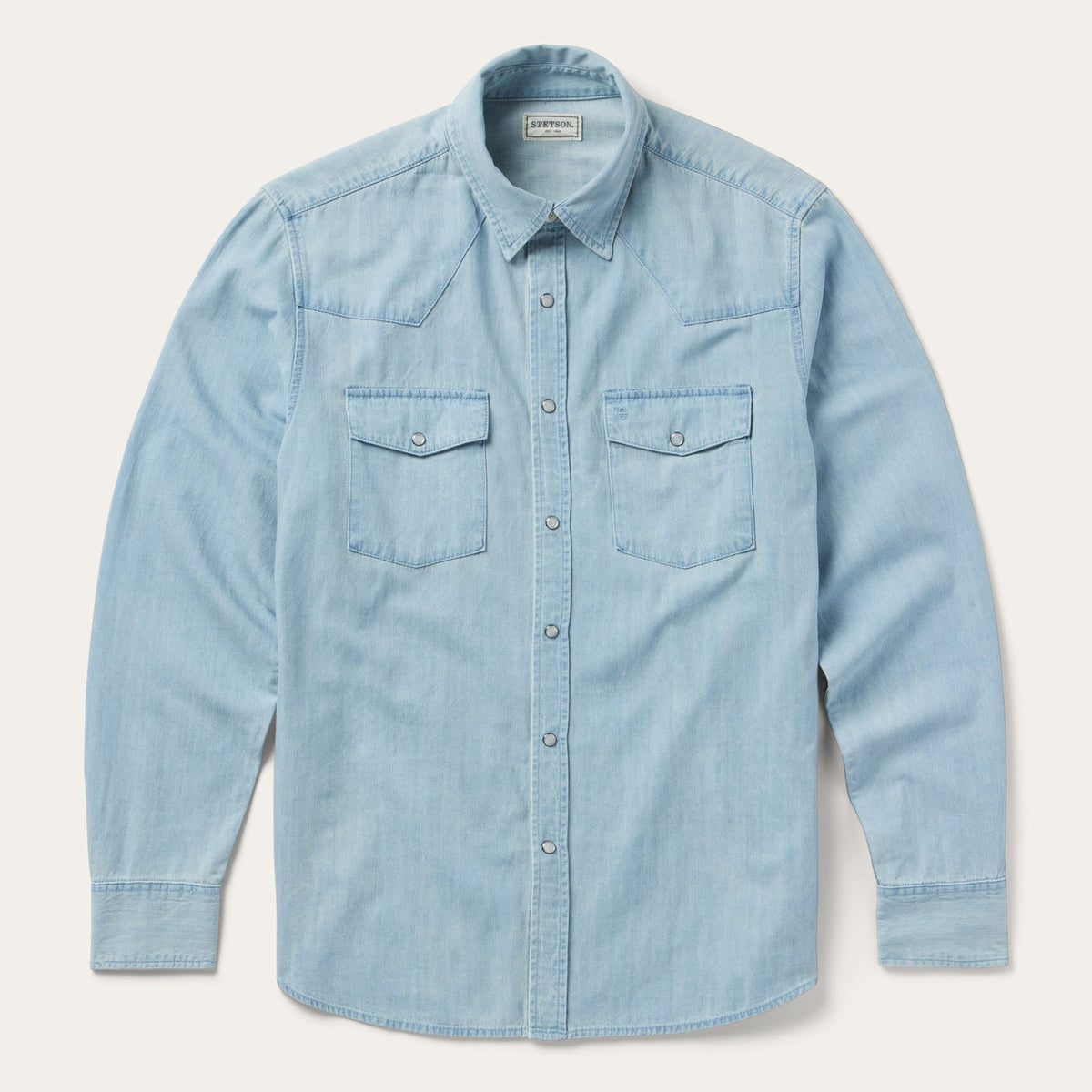 Chambray Oxford Western Shirt Blue - Stetson