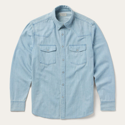 Chambray Oxford Western Shirt Blue - Stetson