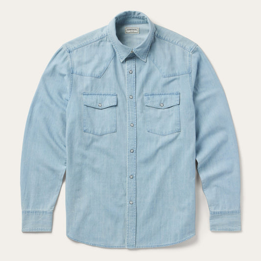 Chambray Oxford Western Shirt Blue - Stetson