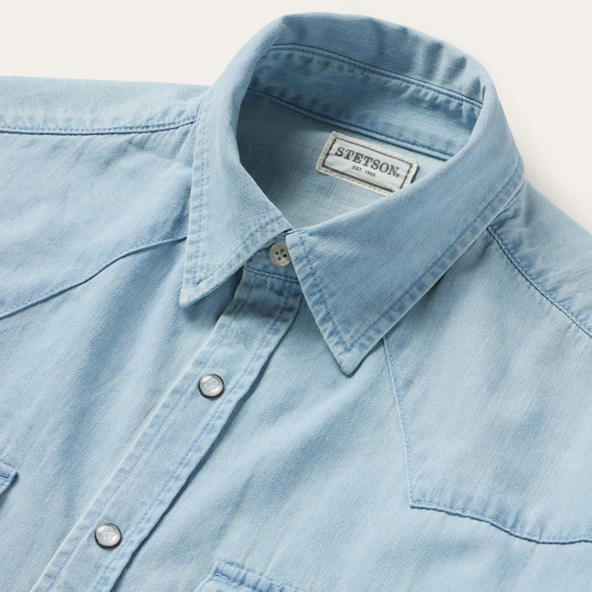 Chambray Oxford Western Shirt Blue - Stetson