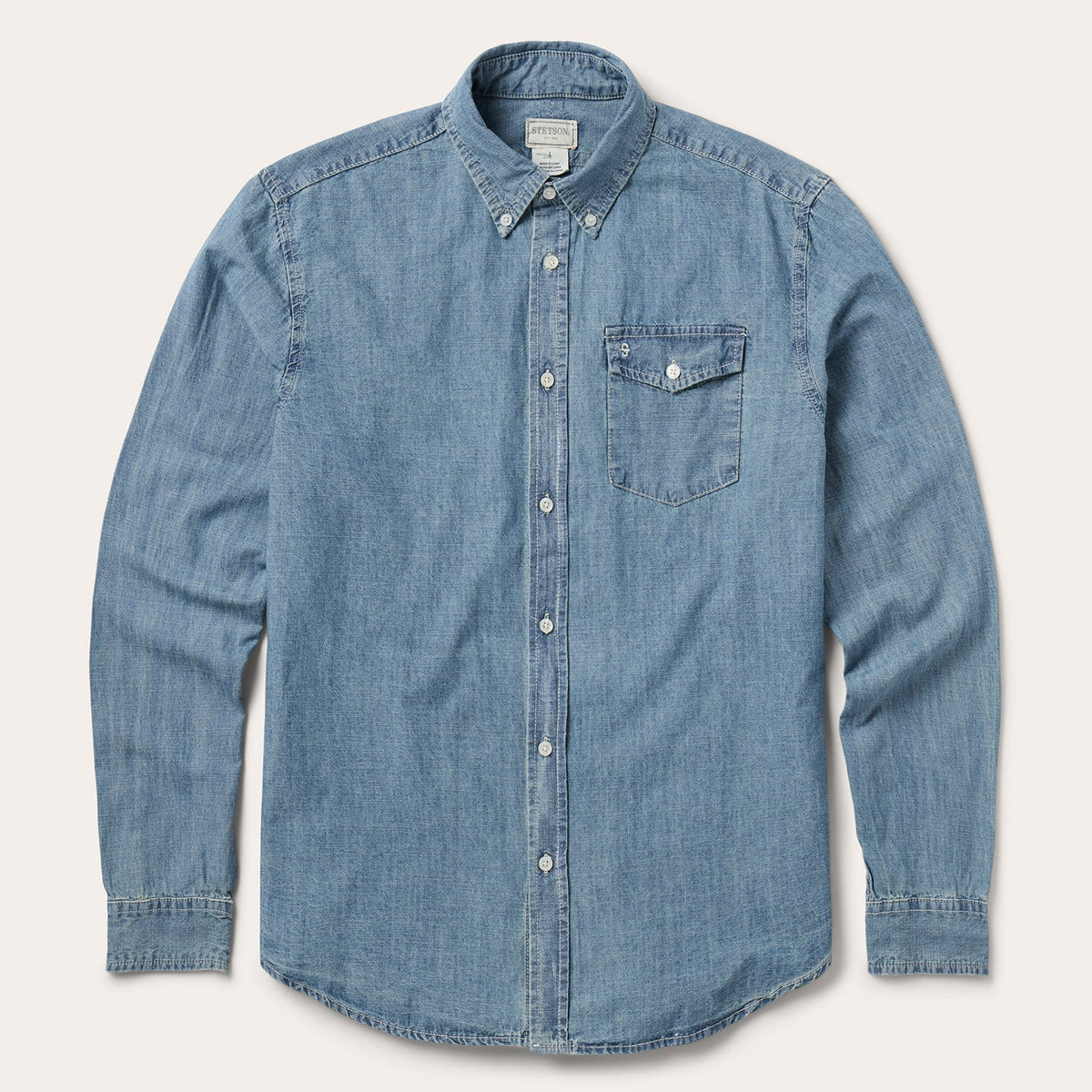 Chambray Button-Down Shirt Blue - Stetson