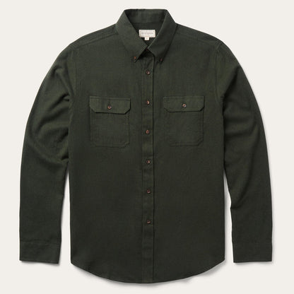 Brushed Heathered Flannel Shirt Green - Stetson