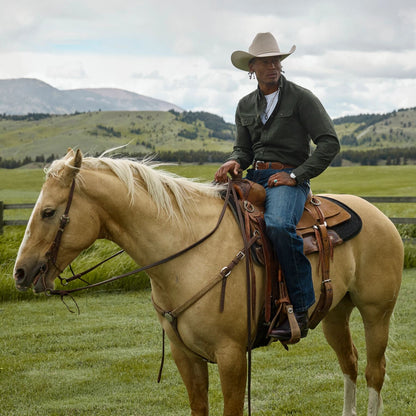 Brushed Heathered Flannel Shirt Green - Stetson