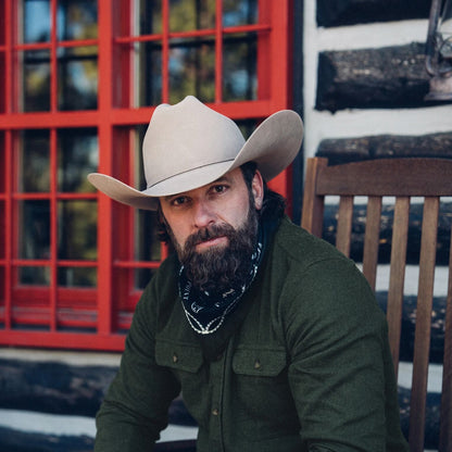 Brushed Heathered Flannel Shirt Green - Stetson
